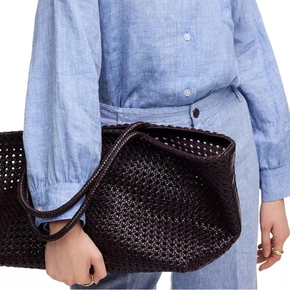 Madewell Handwoven Cane Leather Tote - New with Tags - Picture 7 of 9